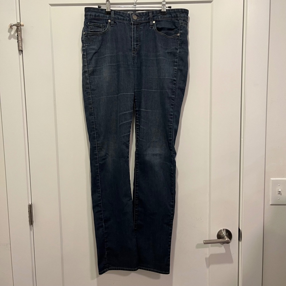 Paige Skyline Straight Leg Jeans Dark Wash Blue Denim Size 31